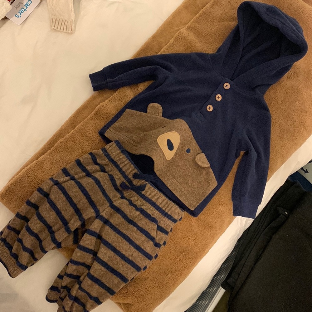Bear Fleece set 0-3 so cute